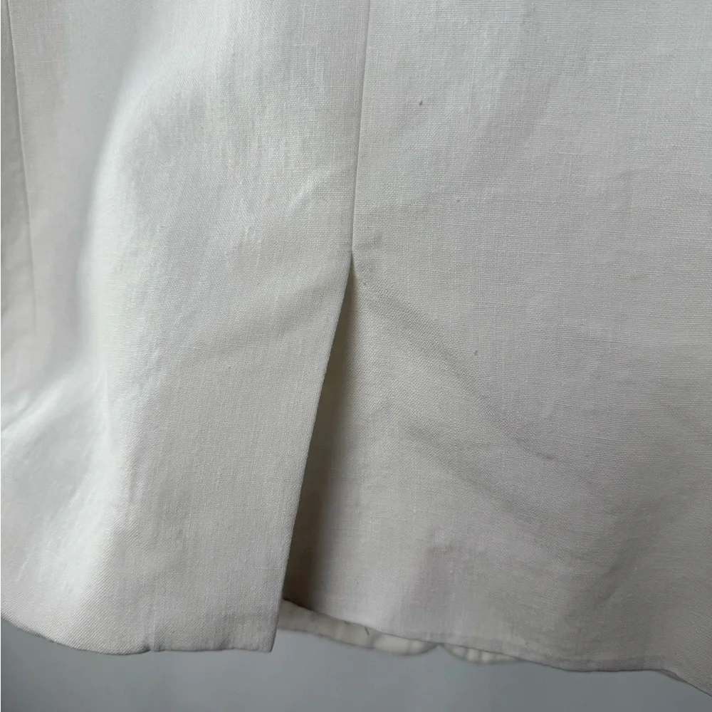 J. Crew Regent 100% Linen One‎ Button Blazer in White Size 12